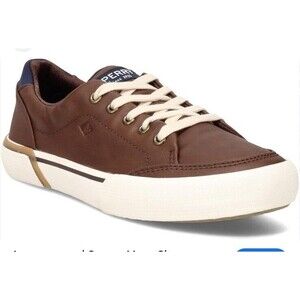 Men’s Sperry Faux Leather Harbor Tide Brown Sneakers Shoes Size 6M